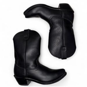 Durango Black Smooth Leather Western Snip Toe Cowboy Boots